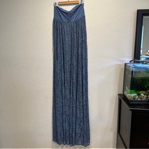 Pinkblush Strapless Navy Lace Maxi Dress
